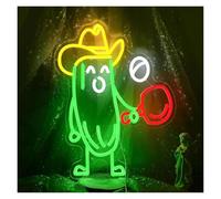 XENITE Luces Art Decoration Christmas Letrero De Neón Pepinos Jugando Tenis De Mesa, Regulable Por USB, Para Sala De Juegos, Dormitorio, Bar, Fiesta, Decoración De Pared, 40x30cm