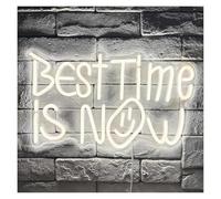 XENITE Luces Art Decoration Christmas Letrero De Neón Regulable BEST TIME IS NOW Para Fiestas Cervecerías Salas De Juegos Deportes Electrónicos Dormitorios Clubes Decoración 41cmx24cm