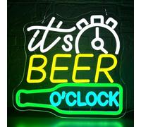 XENITE Luces Art Decoration Christmas Letrero De Neón Regulable Its Beer O'ClockPara Decoración De Paredes De Bares, Pubs, Fiestas Y Restaurantes 38.6x36cm