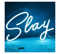 XENITE Luces Art Decoration Christmas Letrero De Neón Slay Luces LED Regulables USB Para Dormitorio, Sala Juegos, Club, Pub, Bar, Hombre, Cueva, Decoración Fiesta Cumpleaños 11.8x8in(Ice blue)