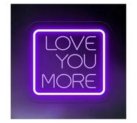 XENITE Luces Art Decoration Christmas Letrero De Neón Tallado Love You More Para Bodas, Aniversarios, Decoración De Pared Con Luces Decorativas Para San Valentín.(Púrpura,40x37cm)