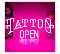 XENITE Luces Art Decoration Christmas Letrero De Neón Tattoo Open Con Regulador USB Para Decoración De Estudios De Tatuaje, Locales Comerciales Y Espacios De Ocio 41x17cm