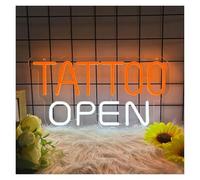 XENITE Luces Art Decoration Christmas Letrero De Neón Tattoo Open Para Decoración De Pared De Estudio De Tatuajes. Lámpara Regulable Con Alimentación USB. 42x22cm