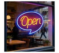 XENITE Luces Art Decoration Christmas Letreros De Neón Abiertos, Luces LED Regulables Para Cerveza, Bar, Pub, Tiendas Café, Hotel, Fiesta, Ventana, Decoración Pared, Negocios, 36x29cm