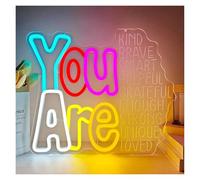 XENITE Luces Art Decoration Christmas Letreros De Neón Motivacionales, Luces LED Regulables USB Para Aula, Dormitorio, Guardería, Biblioteca, Librería, Decoración Pared, 12.28x14.56in