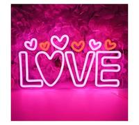 XENITE Luces Art Decoration Christmas LOVE Letrero de neón USB Dimmab Luces LED para habitación niños Dormitorio Día San Valentín Decoración fiesta cumpleaños boda 15.75x8.66in
