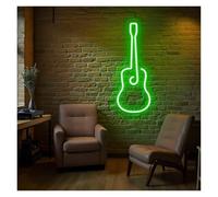 XENITE Luces Art Decoration Christmas Luces De Neón De Guitarra, Ideales Para Panaderías, Cafeterías, Estudios De Guitarra, Decoración De Pared, 18cmx43cm(Re)