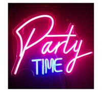 XENITE Luces Art Decoration Christmas Luces LED De Neón Party Time Regulables, Con Interruptor USB, Transparentes, Para Bodas, Bares Y Decoración De Pared, 40cmх27cm
