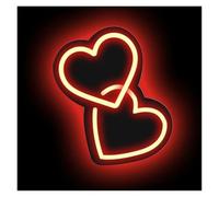 XENITE Luces Art Decoration Christmas Luz LED Con Letrero De Neón De Doble Corazón | Decoración Romántica Roja De La Pared Del Dormitorio Para Las Salas De Estar O El Aniversario 6.1x7inch