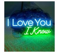 XENITE Luces Art Decoration Christmas Neón LED I Love You I Know regulable Y Alimentado Por USB, Ideal Para Bodas, Fiestas Y Decoración De Pared De Dormitorio 46x19cm