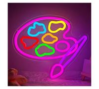XENITE Luces Art Decoration Christmas Paleta De Pintura Letrero De Neón Arte Decoración Del Aula Paleta De Artista Pintura Con Luz Decoración De La Habitación Sala De Estudio 31.5cm×27.18cm