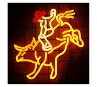 XENITE Luces Art Decoration Christmas Rodeo Letrero De Neón Luz LED Regulable USB Para Bar Fiesta Cumpleaños Sala Juegos Decoraciones Dormitorio 12.3x10.3in