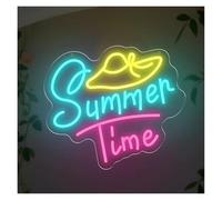 XENITE Luces Art Decoration Christmas Summer Time Letrero De Neón Luz Regulable Para Fiesta Bar Dormitorio Sala De Estar Decoración Artística De Pared Lámpara Alimentada Por USB 15.16inx13.19in