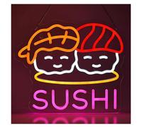 XENITE Luces Art Decoration Christmas Sushi Letrero de neón Luces LED para el hogar Bar Cocina Restaurante japonés Supermercados Decoración Negocios 15x12.6in