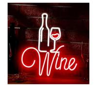 XENITE Luces Art Decoration Christmas Wine Letrero De Neón Luz Regulable Para Amantes Del Vino Decoración De Fiesta Alimentado Por USB Para El Hogar Hombre Cueva Decoración 12.68inx14.17in