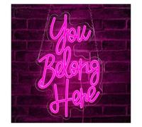 XENITE Luces Art Decoration Christmas You Belong Here Letrero De Neón Interruptor De Atenuación USB Para Decoración De Sala De Juegos, Fiesta, Bar, Club, 115.8x9.9inch