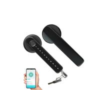 Xenocam Cerradura de puerta inteligente con huella dactilar con manija de teclado para el hogar, apartamento, oficina, puerta delantera, dormitorio, cerradura de puerta de entrada sin llave