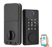 Xenocam Smart Lock - Cerradura de puerta de entrada sin llave 5 en 1, cerradura de puerta inteligente con control de aplicación, cerradura biométrica electrónica para puerta delantera con teclado de