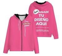 Xenorith Sudadera Cremallera Hombre Personalizada Agrega tu Texto/Foto Sudaderas Mujer Personalizado con Capucha Sweatshirt Oversize Hoodie Parte Delantera y Trasera Regalos Originales para Parejas
