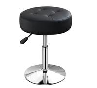 Xenothos Taburete giratorio de piel sintética para sala de maquillaje, altura ajustable, color negro