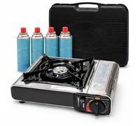 XENPER Camping Gas Portatil con Bombona, Pack Hornillo + 4 Cartuchos, Cocinal, Infernillo, Fogareiro, Hornillo Camping Gas Portátil.