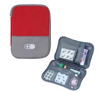 XENQITO 1 Piezas Botiquín de Viaje Portátil, Kit de Primeros Auxilios, Bolsa Médica Vacía, Médica Vacio, Mini Médico, Mini Vacío Botiquín De Primeros Auxilios, Bolsa de Medicina de Viaje, Rojo