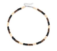 XENQITO 1 Piezas Collar Surfista Hombre con Cuentas De Coco, Collar Hombre, Collar Perlas Hombre, Joyas De Playa Hechas a Mano, Cadena De Surfistas con Cuentas De Madera Impermeables, Rosario