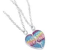 XENQITO 2 Pcs Collar BFF collar de amistad, Collares para 2, para la mejor niña regalo de cumpleaños collar con colgante regalo para Niñas Collar Amistad Regalos para Mejores Amigas