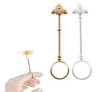 XENQITO 2 Piezas Anillo de Soporte de Cigarrillo Señora Elegante Protege Tu Dedo Fumador Anillo de Soporte para Hombres(Oro Plateado)