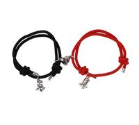 XENQITO 2 Piezas Pulseras Magnéticas Hombre Mujer,Imán Alma Gemela,Pulseras Parejas,Amor Imán Trenzado a Mano Cuerda Brazaletes,Pulsera Cuerda Mujer,Par Ajustable,Aniversarios,San Valentín y Navidad