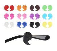 XENQITO 24 Pares de Soportes de Silicone para Gafas Antideslizantes, Funda para Patillas, Ganchos para Oreja, Almohadillas para Gafas y Patillas