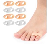 XENQITO 4 Pares Separadores de Dedos Pequeños, Corrector de Dedos Superpuestos, Separador Dedos Pie,Cuidado de Corrección de Dedos, Separadores de Gel para Dedos, Protección y Relajación para los Pies