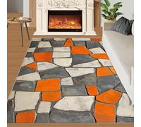 XEODIAT Alfombra geométrica con fragmentos de mosaico para sala de estar, alfombra de dormitorio de arte irregular, lavable, antideslizante, decoración del hogar, 180 x 240 cm