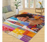 XEODIAT Alfombras coloridas para sala de estar, 70 x 140 cm, alfombra de área para mujeres africanas, arquitectura urbana, dormitorio, sala de estar, cocina