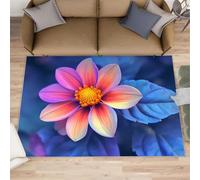 XEODIAT Alfombras de flores coloridas para sala de estar, 100 x 150 cm, diseño de pétalos de ensueño, estética floral, alfombra para dormitorio, sala de estar, cocina