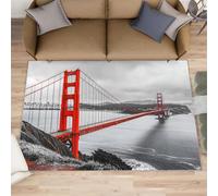XEODIAT Golden Gate - Alfombras antideslizantes para dormitorio, 70 x 140 cm, con vista a la bahía de San Francisco, para sala de estar, puente cruzado, alfombra antideslizante para comedor, fácil de