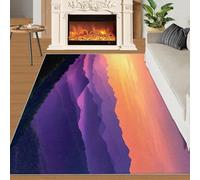 XEODIAT Purple Mountains - Alfombra de 70 x 140 cm, diseño de paisaje de ensueño, lavable a máquina, tapete suave y afelpado para sala de estar y dormitorio