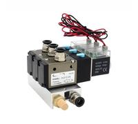 XEOWHUPG Bloque de Estaciones de electroválvula 3V210-08-NO, Normalmente Abierto, con silenciador, Base de conexión, colector, 12 V CC, 24 V CA, 110 V, 220 V, 3 Puertos, 1 Unidad(Ac110v 4mm Fittings)