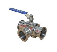 XEOWHUPG Válvula de Bola Sanitaria de Tres vías, 19mm, 25mm, 51mm, Acero Inoxidable, Abrazadera Manual de Grado alimenticio, válvula de Bola direccional de liberación rápida