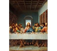 Xeoyenle Pintura por Números Adultos La Última Cena, Kit DIY de Pintura al Óleo sobre Lienzo 45x60 cm con 3 Pinceles y Pigmentos Acrílicos, Manualidades para Principiantes Regalo Cristo, Sin Marco