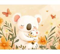 Xeoyenle Pintura por Números Adultos Lindo, Kit DIY de Pintura al Óleo sobre Lienzo 30x40 cm con 3 Pinceles y Pigmentos Acrílicos, Manualidades para Principiantes Regalo Coala, Sin Marco