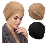 XEPST 2 Piezas Turbante Hijab para Mujer, Musulmana Turban Hijab Gorro para Mujer, Slip-on Hijab para Mujer