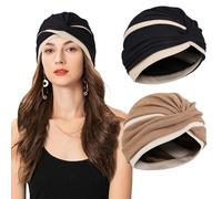 XEPST 2 Piezas Turbantes para Mujer, Gorros Oncológicos, Pañuelos Cabeza, Gorros de Dormir, Turbante Pelo para Pérdida de Pelo y Cáncer