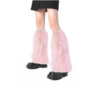 XEPST Calentadores de Piernas para Mujer, Piel Sintética Calentador de Piernas Puños Peludos Botas Cubiertas, Legwarmers Calentador de Pierna de Tobillo de Moda de Invierno (Rosado)