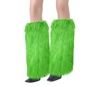 XEPST Calentadores de Piernas para Mujer, Piel Sintética Calentador de Piernas Puños Peludos Botas Cubiertas, Legwarmers Calentador de Pierna de Tobillo de Moda de Invierno - Verde