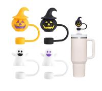 XEPWOLU 4 Accesorios Para Pajita Stanley Cup,Tapas Para Pajitas De Halloween, 4 Unidades De Tapas De Silicona Para Pajitas,