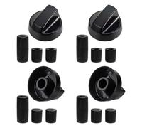 XEPWOLU Manija Perillas Mando Universal Para Horno, Perilla Placa De Vitrocerámica, Perillas De Cocina, Manija Cocina De Gas, Incluye 3 Adaptadores, 4 Cm Diámetro, Pack 4 Unidades (Negro)