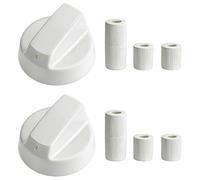 XEPWOLU Manija Perillas Mando Universal Para Horno, Perilla Placa De Vitrocerámica, Perillas De Cocina, Manija Cocina De Gas, Incluye 3 Adaptadores, 4 Cm Diámetro, Pack 2 Unidades (Negro)