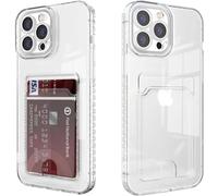 Xerial Funda para iPhone 13 Pro MAX con Tarjetero,Transparente Silicona TPU Carcasa,Ultra Delgado, Suave y a Prueba de Golpes Cover