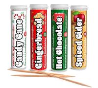 Xero Picks Candies - Palillos de dientes con sabor infundido para una respiración fresca de larga duración y prevención de boca seca - 100 púas (paquete de 4) (variedad de vacaciones)